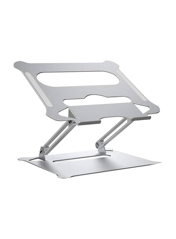 Foldable Laptop Stand Holder with Heat Vent Ergonomic Portable Aluminium, Silver