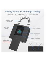 Bluetooth Fingerprint Padlock, Black