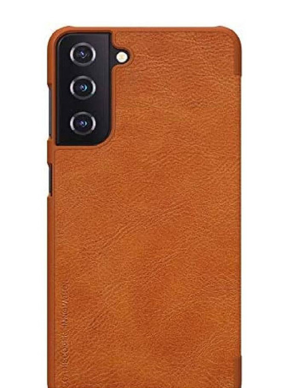 Samsung Galaxy S21 Leather Wallet Mobile Phone Flip Case Cover, Brown