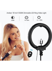 Andoer Universal Mobile Phone LED Photography Ring Fill Light Kit, Black/Clear