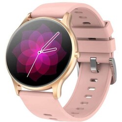 Round Full Touch Screen Bluetooth and Heart Tracker Smartwatch, Pink