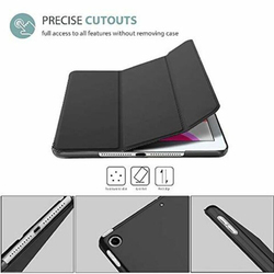 Trands Apple iPad 10.2 Inch Ultra Slim Case Fold Cover Auto Sleep & Wake Folio Back Case Cover, Black