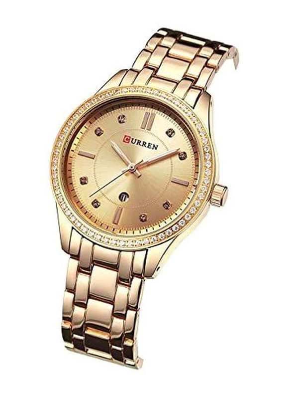 Curren Analog Watch for Women with Stainless Steel Band, Water Resistant, 9010, Rose Gold