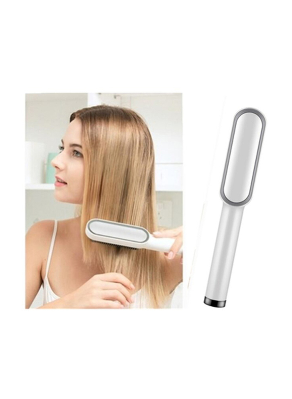 2 in 1 Hair Straightener Curler Comb, White