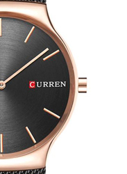 Curren Analog Watch for Men with Stainless Steel Band, Water Resistant, 8256Mh, Black