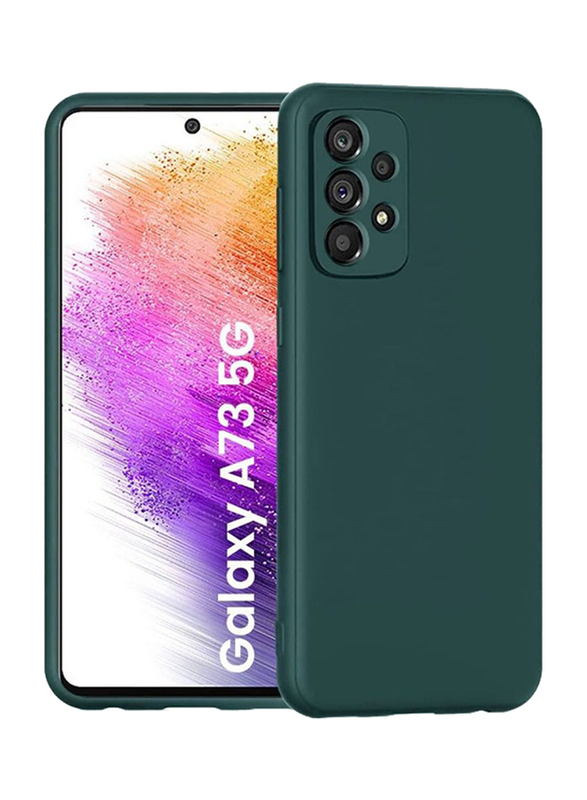 Samsung Galaxy A73 5G Protective Shockproof Soft Liquid Silicone Mobile Phone Case Cover, Green