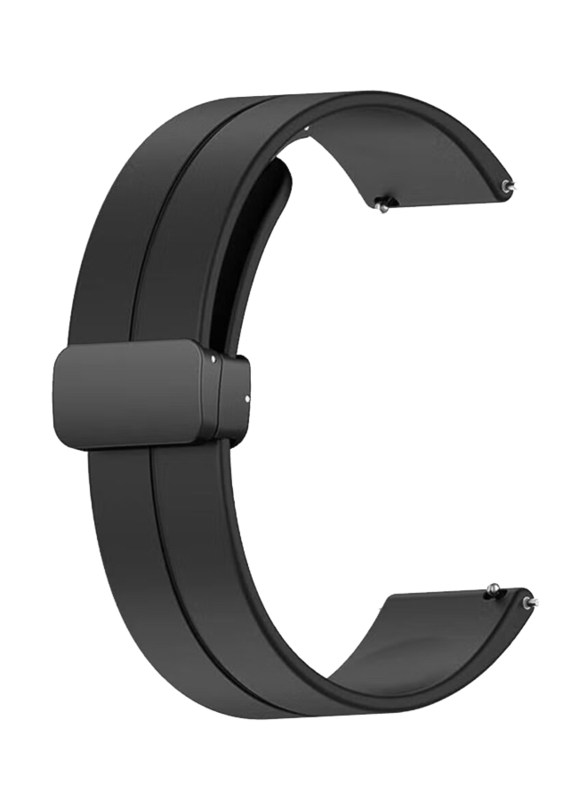 Perfii Replacement Silicone Watch Strap 22mm Magnetic Folding Buckle Wristband for Garmin Vivoactive 4/Garmin Venu 2, Black