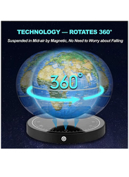 Xiuwoo Floating Globe Magnetic Levitating Globe with LED Light 360° Rotating Geographic Globe, Multicolour