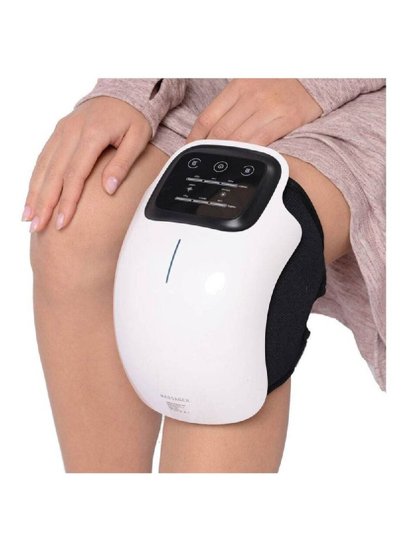 Pain Relief Rechargeable Electric Cordless Vibration Knee Massage Device with Kneading for Arthritis and Joint Circulation Warmer, One Size