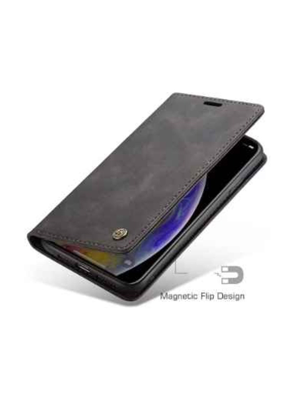 Samsung Galaxy A13 5g Genuine Leather Wallet Magnetic Mobile Phone Case Cover, Black