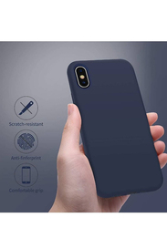 Apple iPhone XS Max Soft Silicone Rubber Full Body Protective Bumper Mobile Phone Back Case Cover, Blue