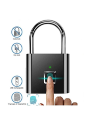 Smart Digital Alarm Smart Biometric Fingerprint Padlock, Black