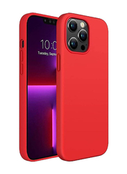 Apple iPhone 12 Pro Max Liquid Silicone Slim Protective Shockproof Mobile Phone Case Cover, Red