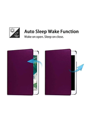 Apple iPad 6th Generation Leather 360 Degree Rotating Stand Folio Tablet Case Cover, Purple