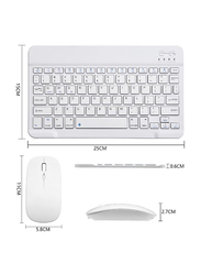 Gennext Ultra-Slim Rechargeable Portable Bluetooth English Keyboard and Mouse Combo, White