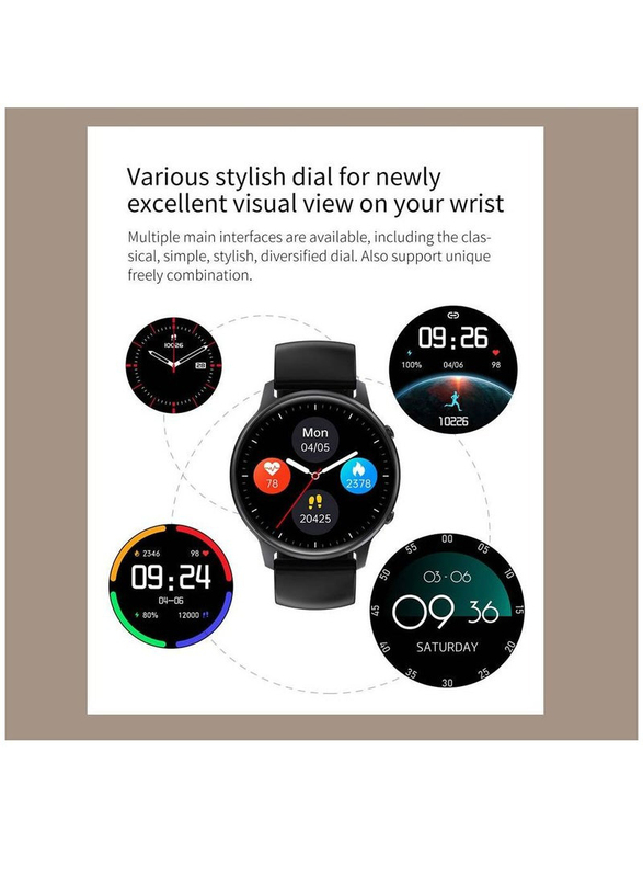 Smartwatch with Blood Oxygen, Bluetooth Calling, Fitness Bracelet & 7 Days Long Battery, Black