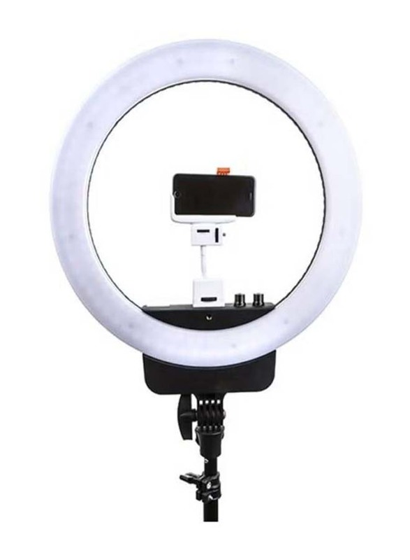 Universal Mobile Phones 16-Inch Photography Ring Light for Making Tiktok Video, White/Black