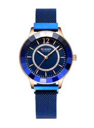 Curren Analog Watch for Women with Metal Band, J4065RBL, Blue