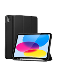 Gennext Apple iPad (10th Gen) 10.9" 2022 Protective Trifold Stand Auto Sleep/Wake Flexible Back Tablet Case Cover, Black