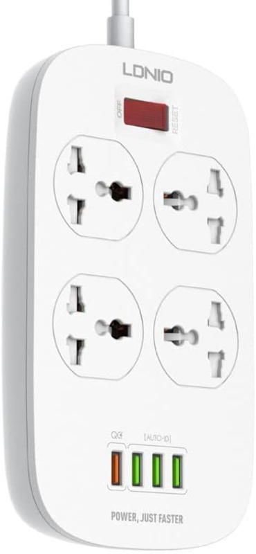 Ldnio SC4407 4 Sockets & 4 USB Power Socket, White