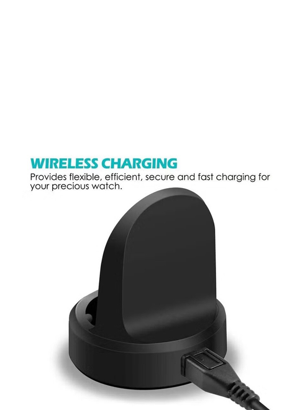 Wireless Power Charging Station Dock for Samsung Watch Gear S3, Black