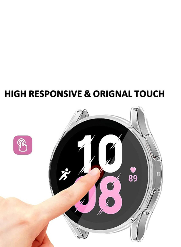 Zoomee Protective Ultra Thin Soft TPU Shockproof Case Cover for Samsung Galaxy Watch 4 44mm, Clear