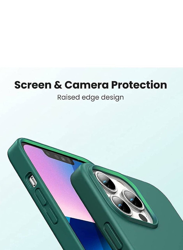 Apple iPhone 13 Pro Max Soft Liquid Gel Rubber Silicone Protective Mobile Phone Case Cover, Green