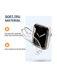 2-Piece Clear Ultra-Thin Cover Protective Case for Apple Watch Series 7, Clear