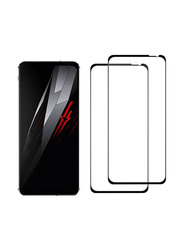 ZTE Nubia Red Magic 6 Pro Full Coverage Protector HD Clear Bubble Free Scratch Resistant Tempered Glass Screen Protector, Clear/Black