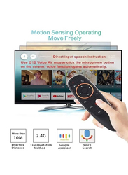 Voice Air Mouse Wireless Remote Control with 6 Axis Gyroscope and IR for Android TV Box/PC, Black