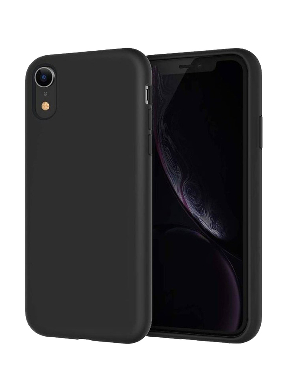 Apple iPhone XR Microfiber Lining Silicone Protective Mobile Phone Case Cover, Black