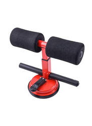 Portable Sit Up Assistant Bar Device with Suction Cups and Height Adjustment for Floor Self-Suction, One Size, Red