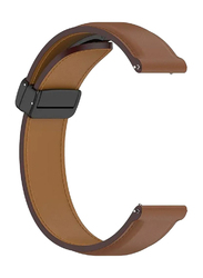 Perfii Genuine Cow Leather Watch Strap for Huawei Watch 4/Watch 4 Pro/Watch 3/Watch 3 Pro 22mm, Brown