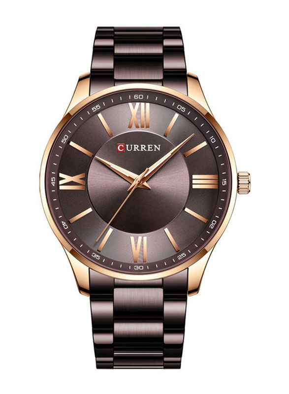 Curren Analog Watch for Men with Stainless Steel Band, Water Resistant, J-4631-5, Brown