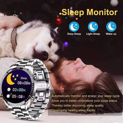 Haino Teko 1.3" Fitness Tracker Smart Watch with Heart Rate, Sleep Monitor, Full Touch Screen & IP67 Waterproof, Silver