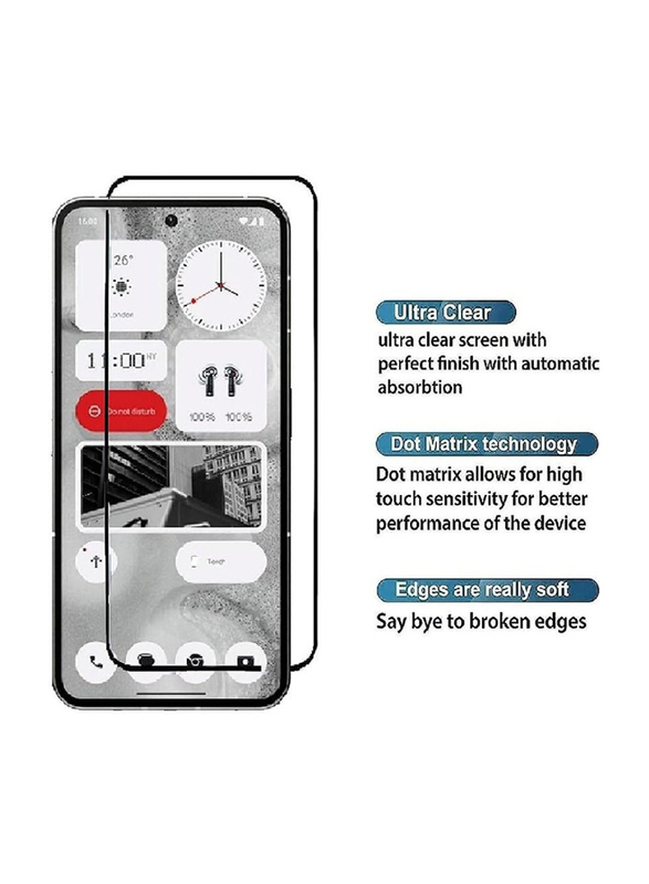 Nothing Phone 2 Edge to Edge Easy Installation 9H Tempered Glass Screen Protector, 2-Piece, Clear