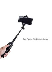 Portable 40-inch Aluminium Alloy Selfie Stick Phone Tripod with Wireless Remote Shutter, Black