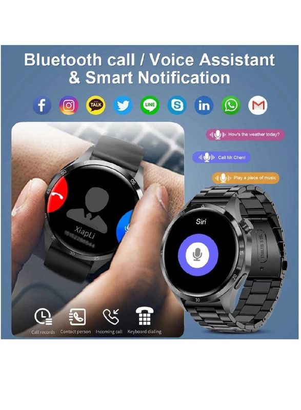 IP68 Waterproof Bluetooth Calling Fitness Tracker Smartwatch, with Heart Rate & Sleep Monitor for iPhone & Android, Black