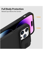 Nillkin Apple iPhone 14 Pro Max 6.7-inch CamShield Magnetic Silicone Shockproof Anti-Scratch Slide Camera Protection Mobile Phone Case Cover, Black