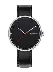 Curren Analog Watch for Men with Leather Band, WT-CU-8223-B2, Black