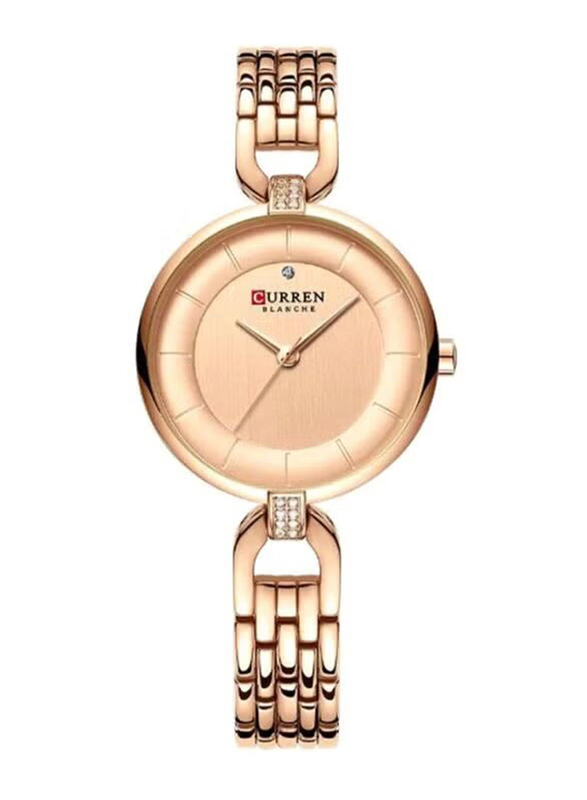 Curren Analog Watch for Women with Stainless Steel Band, J4169RG-KM, Gold-Gold