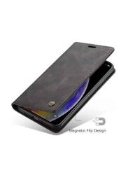 Samsung Galaxy A23 Genuine Leather Wallet Magnetic Mobile Phone Case Cover, Black