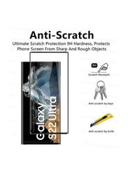 Samsung Galaxy S23 Ultra Full Glue Anti Scratch Tempered Glass Screen Protector and Camera Lens, Clear/Black