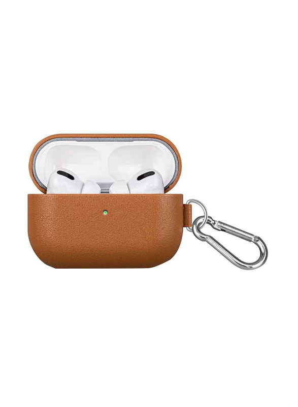 Protective Leather Case Cover for Apple AirPods Pro, Light Brown