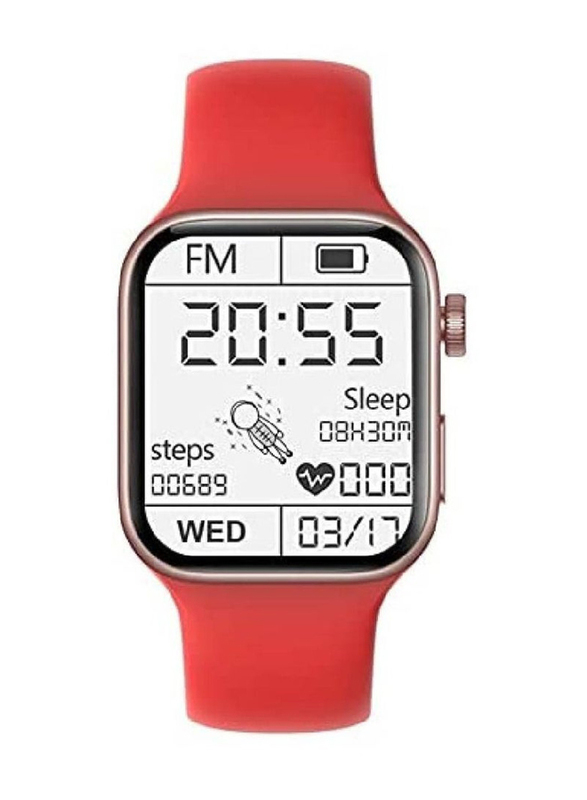 44mm Smartwatch with Heart Rate Body Temperature Fitness Tracker, Red