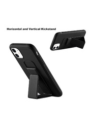 Apple iPhone 11 Mobile Phone Back Case Cover with Hand Grip Foldable Magnetic Kickstand, Black