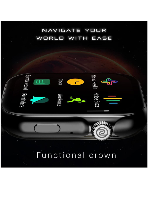 KKmoon Stainless Steel Smartwatch, Full Touch Screen, Bluetooth Calling, Blood Pressure, Heart Rate, Sleep Monitor, Silver