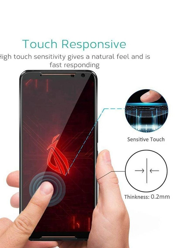 Asus ROG Phone 3 HD Clear High Responsive Tempered Glass Mobile Phone Screen Protector, 2 Pieces, Clear