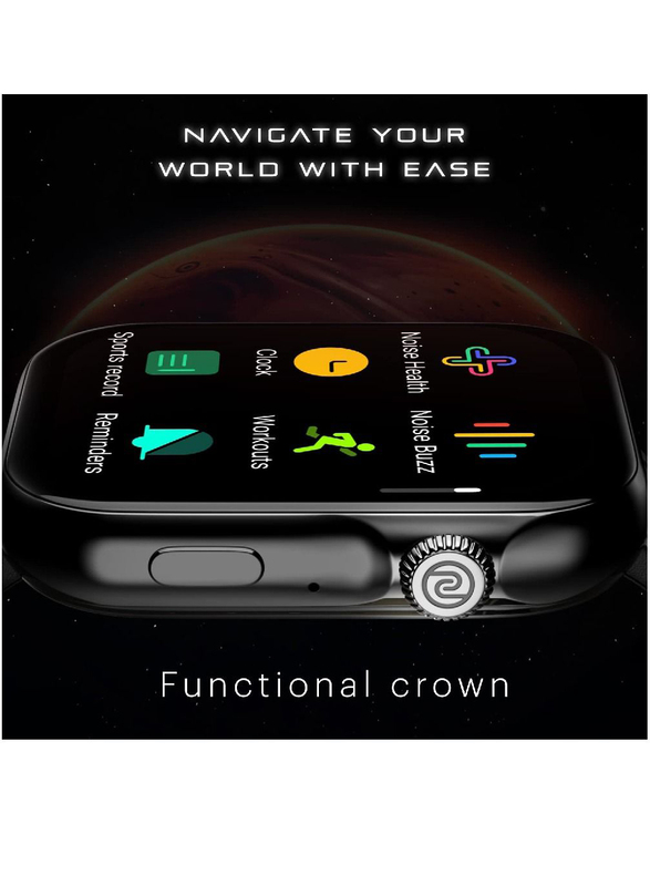 KKmoon Stainless Steel Smartwatch, Full Touch Screen, Bluetooth Calling, Blood Pressure, Heart Rate, Sleep Monitor, Black