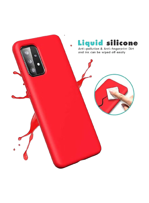 Samsung Galaxy A72 5g Soft Silicone Protective Mobile Phone Case Cover, Red